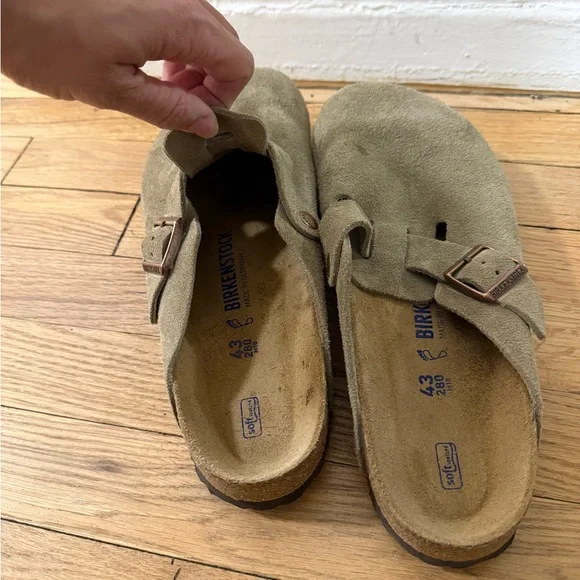 Mens Birkenstock Suede Slippers - Picture 2 of 4